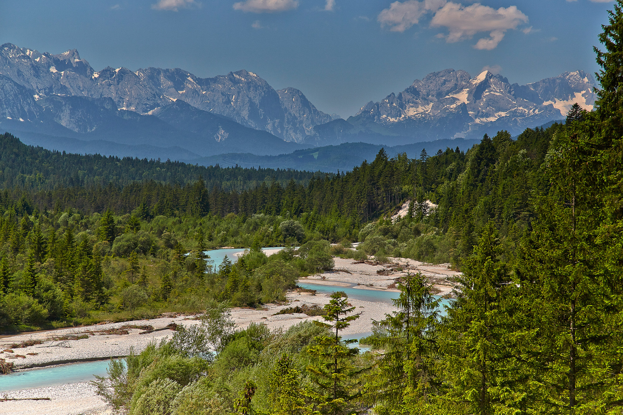 river Isar between Wallgau and lake Sylvensteinsee